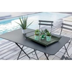 Table De Jardin 6 Personnes FERMOB Bistro 117 X 77 Cm - Carbone -Faites partie du mobilier de jardin. 024047 table jardin fermob bistro 117 x 77 cm carbone