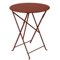 Table De Jardin 2 Personnes FERMOB Bistro Ø 60 Cm - Ocre Rouge