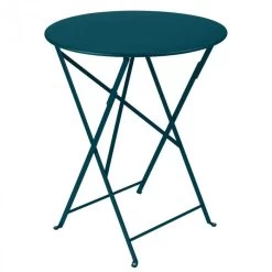 Table De Jardin 2 Personnes FERMOB Bistro Ø 60 Cm - Bleu Acapulco