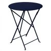 Table De Jardin 2 Personnes FERMOB Bistro Ø 60 Cm - Bleu Abysse -Faites partie du mobilier de jardin. 024592 table jardin fermob bistro 60 bleu abysse