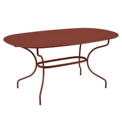 Table De Jardin Ovale 6 Personnes FERMOB Opéra + 160 X 90 Cm - Ocre Rouge