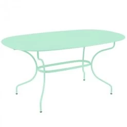Table De Jardin Ovale 6 Personnes FERMOB Opéra + 160 X 90 Cm - Vert Opaline