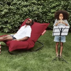 Rocking Chair Fatboy Rock'n'Roll - Noir -Faites partie du mobilier de jardin. 103161 rocking chair fatboy rocknroll noir rouge ambiance