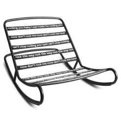 Pack Rocking Chair Rock'n'Roll Noir + Pouf Original Outdoor Rouge Fatboy -Faites partie du mobilier de jardin. 103161 rocking chair fatboy rocknroll noir 2