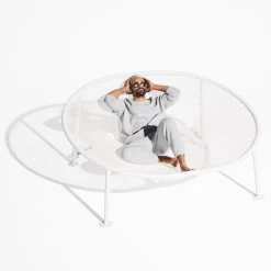 Grand Fauteuil Hamac Fatboy Netorious - Gris Clair -Faites partie du mobilier de jardin. 105817 grand fauteuil hamac fatboy netorious gris clair ambiance 4