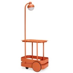 Chariot Desserte Fatboy Jolly Trolley - Tangerine -Faites partie du mobilier de jardin. 105836 chariot desserte fatboy jolly trolley tangerine gauche