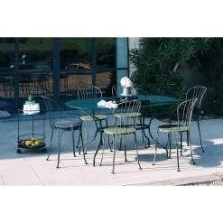 Galette Color Mix Pour Chaise FERMOB Montmartre Et Opéra + - Bleu Nuit -Faites partie du mobilier de jardin. 2722 coussin galette bleu ambiance 2