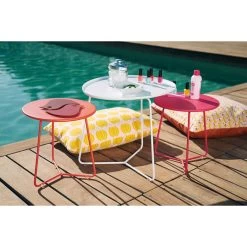 Dessous De Plat FERMOB Oiseaux - Rouge Ocre / Piment -Faites partie du mobilier de jardin. 300208 dessous plat fermob oiseaux rouge ocre piment ambiance 7