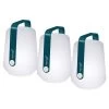 Lot De 3 Lampes Nomades FERMOB Balad H 12 Cm - Bleu Acapulco -Faites partie du mobilier de jardin. 360221 lot 3 lampes nomades fermob balad h 12 cm bleu acapulco