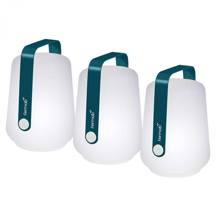 Lot De 3 Lampes Nomades FERMOB Balad H 12 Cm - Bleu Acapulco 3 Lot De 3 Lampes Nomades FERMOB Balad H 12 Cm - Bleu Acapulco