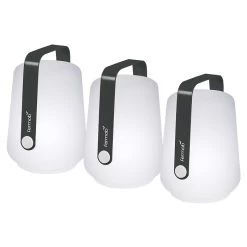 Lot De 3 Lampes Nomades FERMOB Balad H 12 Cm - Carbone