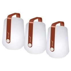 Lot De 3 Lampes Nomades FERMOB Balad H 12 Cm - Ocre Rouge