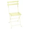 Chaise De Jardin Pliante FERMOB Bistro Métal - Citron Givré -Faites partie du mobilier de jardin. bistro chaise metal citron givre
