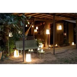 Lot De 3 Photophores FERMOB Cuub - Vert -Faites partie du mobilier de jardin. cuub vert ambiance fermob 1