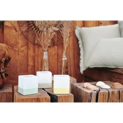 Lot De 3 Photophores FERMOB Cuub - Vert -Faites partie du mobilier de jardin. cuub vert ambiance fermob 3