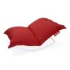 Pack Rocking Chair Rock'n'Roll Gris Clair + Pouf Original Outdoor Rouge Fatboy -Faites partie du mobilier de jardin. fatboy rock chair gris clair rouge