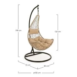 Fauteuil Suspendu Bizzotto Amirantes - Naturel -Faites partie du mobilier de jardin. fauteuil bizzotto amirantes naturel 3