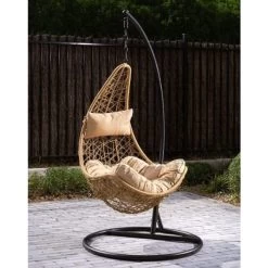 Fauteuil Suspendu Bizzotto Amirantes - Naturel -Faites partie du mobilier de jardin. fauteuil bizzotto amirantes naturel 5