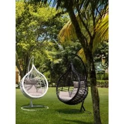 Fauteuil Œuf Suspendu Bizzotto Torres - Noir -Faites partie du mobilier de jardin. fauteuil bizzotto torres blanc 3 1