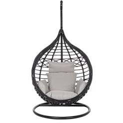 Fauteuil Œuf Suspendu Bizzotto Torres - Noir -Faites partie du mobilier de jardin. fauteuil bizzotto torres noir 1