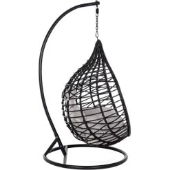 Fauteuil Œuf Suspendu Bizzotto Torres - Noir -Faites partie du mobilier de jardin. fauteuil bizzotto torres noir 2