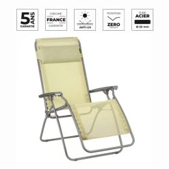 Fauteuil Relax Pliant LAFUMA R Clip Batyline Iso - Étamine -Faites partie du mobilier de jardin. fauteuil relax pliant lafuma r clip etamine