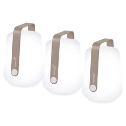 Lot De 3 Lampes Nomades FERMOB Balad H 12 Cm - Muscade