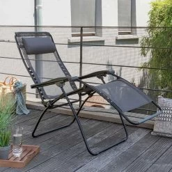 Fauteuil Relax Pliant LAFUMA RSXA Clip - Terre -Faites partie du mobilier de jardin. lfm2035 8556 fauteuil relax pliant lafuma rsxa clip terre ambiance