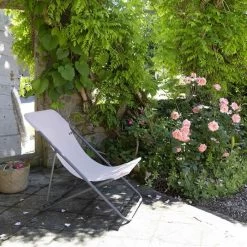 Chaise Longue LAFUMA Maxi Transat - Rose -Faites partie du mobilier de jardin. lfm2502 9269 chaise longue lafuma maxi transat rose ambiance