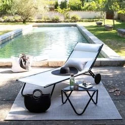 Lit Bain De Soleil LAFUMA Miami - Blanc -Faites partie du mobilier de jardin. lfm2720 6900 lit bain de soleil lafuma miami blanc ambiance
