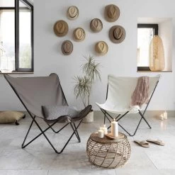 Fauteuil Pliant LAFUMA Pop Up XL Airlon - Grès -Faites partie du mobilier de jardin. lfm2777 6535 fauteuil relax pliant lafuma pop up xl ecru ambiance