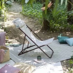 Chaise Longue LAFUMA Maxi Transat Plus - Rose -Faites partie du mobilier de jardin. lfm2926 9257 chaise longue lafuma maxi transat plus rose ambiance