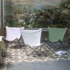 Fauteuil Pliant LAFUMA Pop Up XL Airlon - Motifs Graminée / Beige -Faites partie du mobilier de jardin. lfm2957.9331 fauteuil relax pliant lafuma pop up xl graminee beige ambiance 2