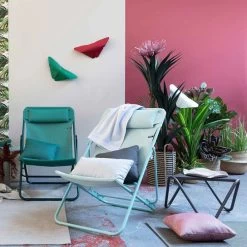 Coussin LAFUMA Aurore 40 X 40 Cm - Rouge -Faites partie du mobilier de jardin. lfm2974 9303 coussin lafuma aurore 40 40 cm rouge ambiance 2