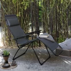 Fauteuil Relax Pliant LAFUMA Futura Batyline Duo - Obsidian -Faites partie du mobilier de jardin. lfm3113.6897 fauteuil relax pliant lafuma futura batyline duo obsidian ambiance