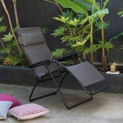Fauteuil Relax Pliant LAFUMA Futura Batyline Duo XL - Obsidian -Faites partie du mobilier de jardin. lfm3113.6897 fauteuil relax pliant lafuma futura batyline duo xl obsidian ambiance 2 1