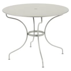 Table De Jardin 5 Personnes FERMOB Opéra + Ø 96 Cm - Gris Argile