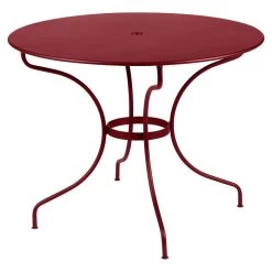 Table De Jardin 5 Personnes FERMOB Opéra + Ø 96 Cm - Piment