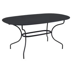 Table De Jardin Ovale 6 Personnes FERMOB Opéra + 160 X 90 Cm - Carbone