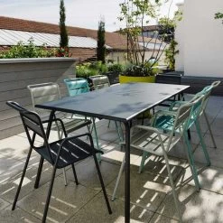 Table De Jardin 8 Personnes FERMOB Monceau 194 X 94 Cm - Carbone -Faites partie du mobilier de jardin. salon jardin fermob table cargo 194 cm carbone